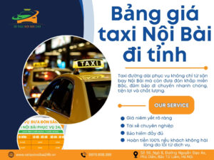 Bảng giá taxi Nội Bài đi tỉnh