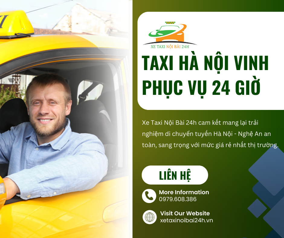 Taxi Hà Nội Vinh phục vụ 24 giờ