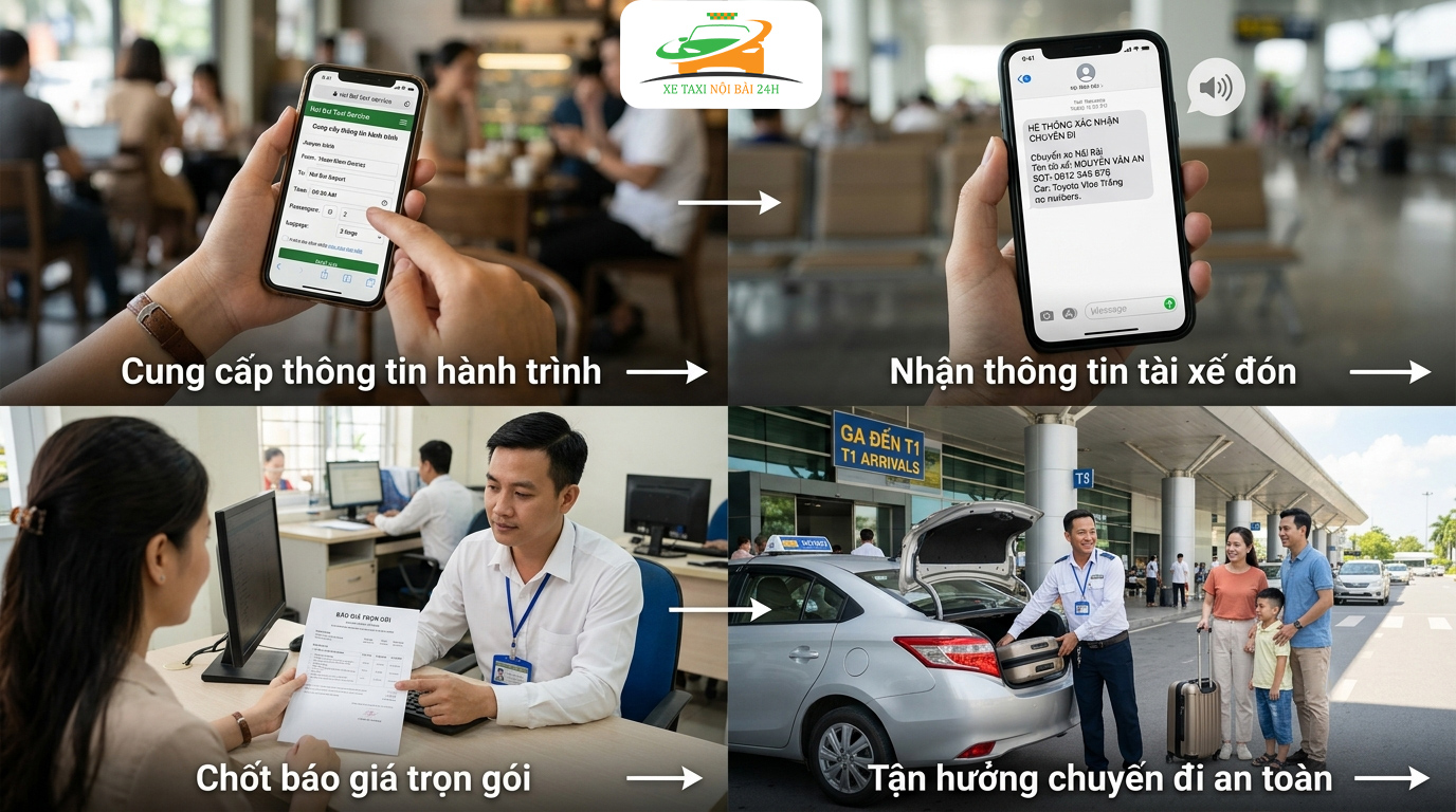 Các bước đặt xe để nhận báo giá taxi nội bài ưu đãi nhất