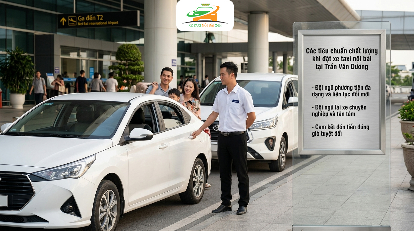 Đặt xe taxi nội bài – Giải pháp đưa đón tận nơi an toàn, nhanh chóng và tiết kiệm tối đa 2 Các tiêu chuẩn chất lượng khi đặt xe taxi nội bài tại Trần Văn Dương