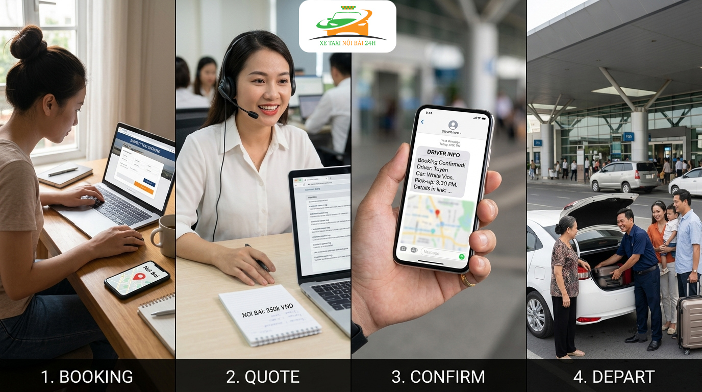 Đặt xe ra sân bay nội bài – Dịch vụ trọn gói, an toàn, đúng giờ và tối ưu chi phí 3 Hướng dẫn các bước đặt xe taxi nội bài nhanh chóng và tiện lợi