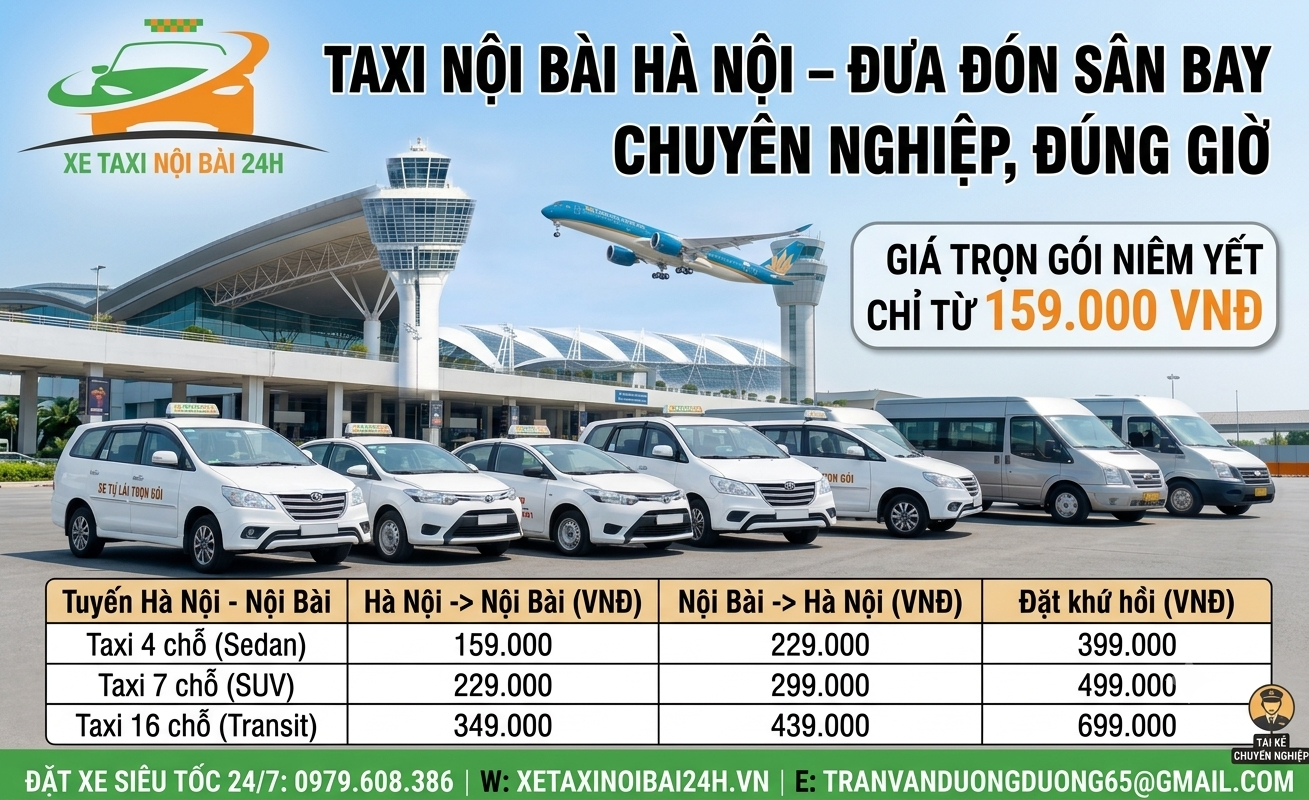taxi noi bai ha noi dua don chuyen nghiep dung gio