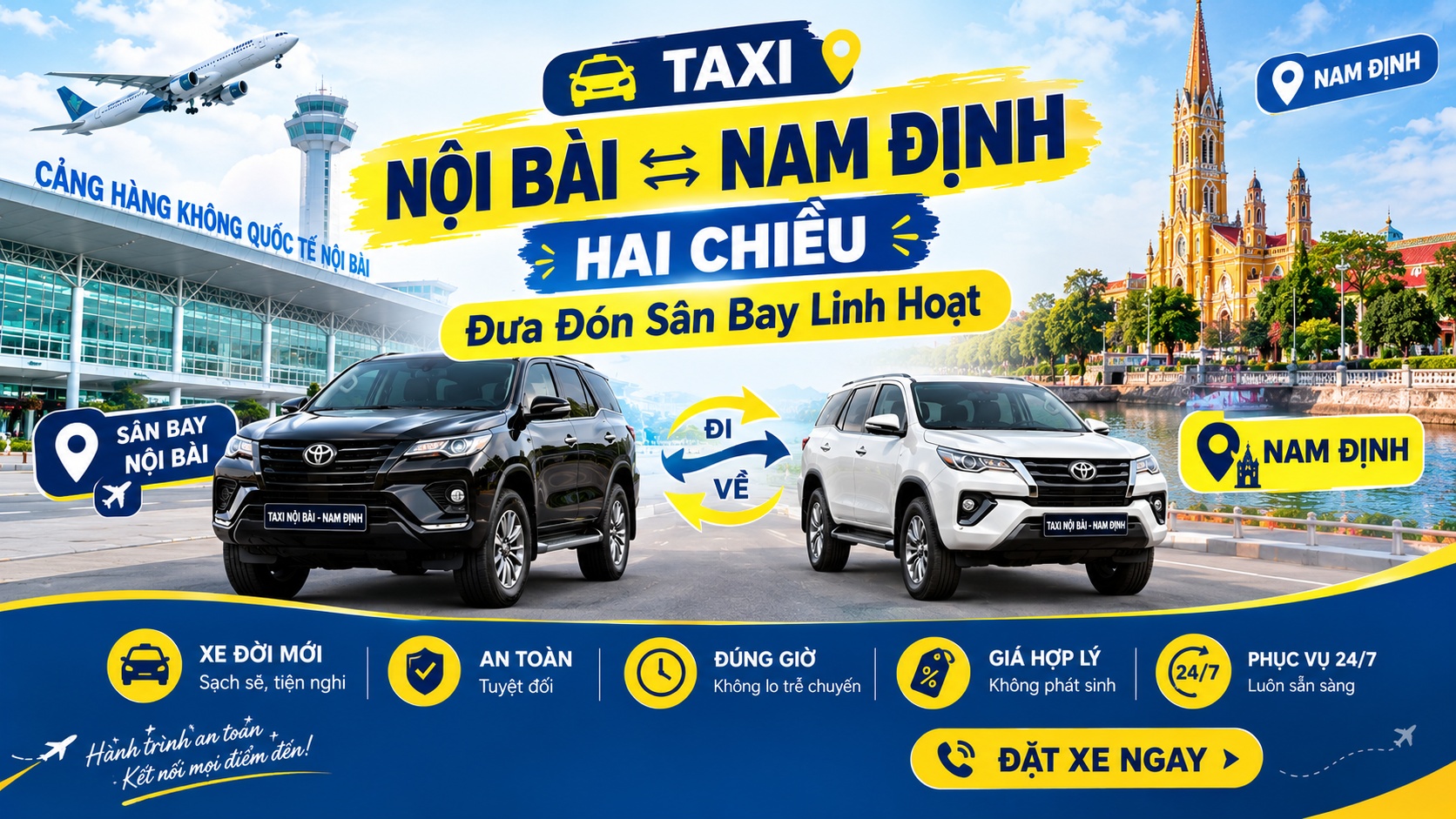 Taxi Nội Bài Nam Định Hai Chiều – Đưa Đón Sân Bay Linh Hoạt 1 taxi noi bai 24h
