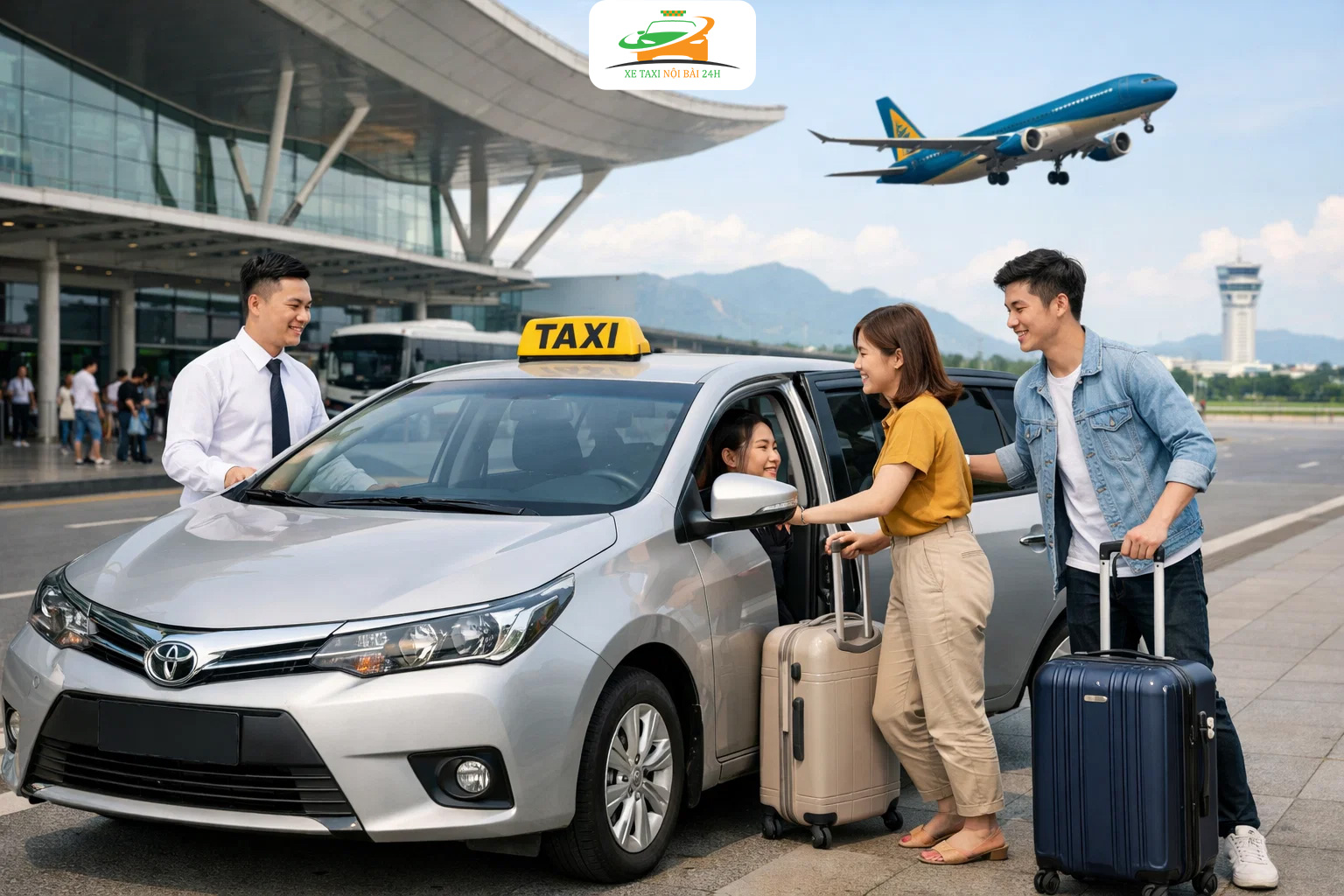 Taxi Nội Bài Hà Nội Giá Rẻ – Đặt Xe Có Ngay, Đón Tận Sảnh 24/7 2 xe taxi noi bai dich vu dua don san bay chuyen nghiep nhanh chong va tiet kiem